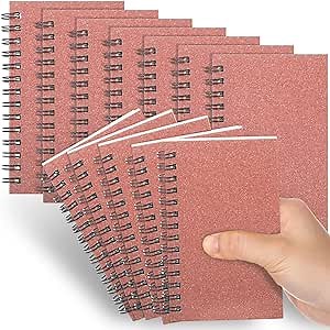 Jutom 18 Pcs Small Spiral Notebooks Memo Pads 3x5 Bulk Small Pocket Notebooks Mini Notepads with Lined Pages Mini Journals for Christmas Office School Work Supplies, 120 Pages (Rose Gold)