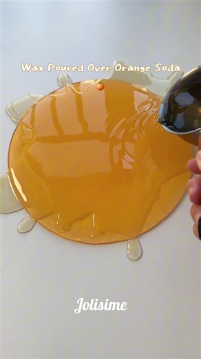 Glossy Wax Pour Over Orange Soda 🍊🕯️ | Fizzy & Satisfying ASMR #asmr #satisfying #slimeasmr #waxpour #oddlysatisfying