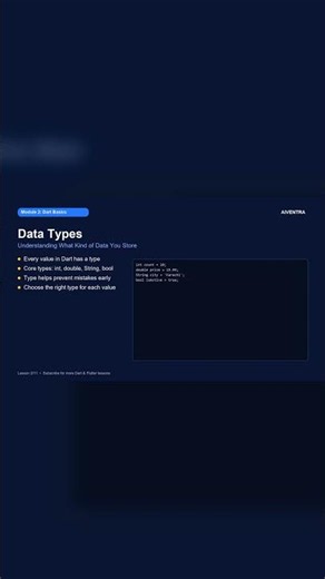 Data Types (int, double, String, bool) #Shorts #Dart #Flutter