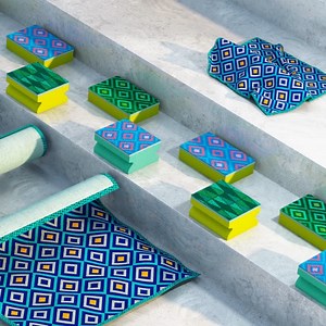 19K views · 21 reactions | Triangles, diamonds, blues, greens, pinks… the stylish and colourful patterns on our Mosaik products are so hypnotising that it'd be easy to spend the whole day watching them! | Spontex UK | Facebook