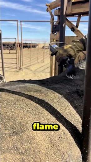Why Farmers Use Fire to Groom Bulls 🔥#farmlife
