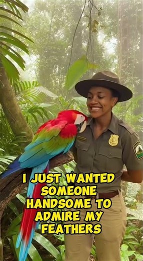 Cute Girl Chats With Amazon Parrot 🦜💛 | Funny Flirty Moment #shorts #parrot