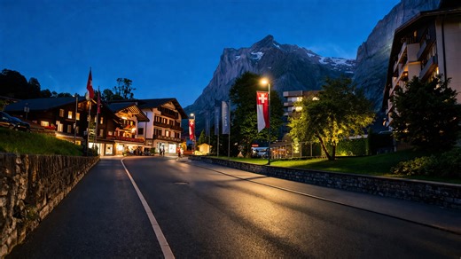 Grindelwald Switzerland offers a relaxing evening escape (4K)