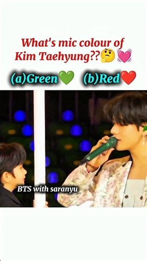 What's mic colour of Kim Taehyung? 🤔💓 #bts #v #jk #jimin #jin #suga #jhope #rm #shorts