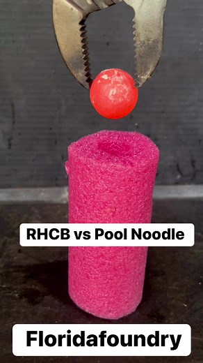 1.9M views · 7.7K reactions | RHCB vs Pool Noodle #Satisfying #Experiment #ASMR #PoolNoodle | Florida Foundry | Facebook
