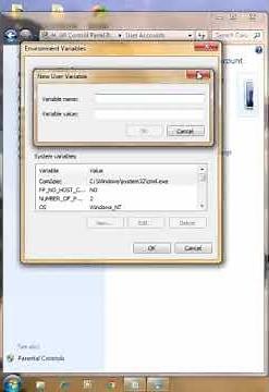 How to change my environment variable in Windows 7