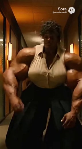 Massive female bodybuilder throws man through the door #muscularwomen #sora #powerfulwomen #fight #femalebodybuilder @musclemamaai