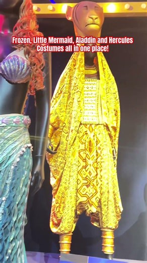 Epcot - Disney on Broadway Exhibit - Frozen, Aladdin, Hercules Costumes on display. #epcot #broadway