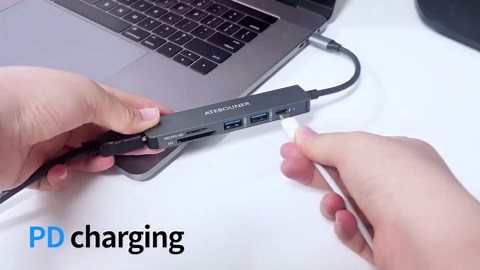 MacBook USB-C Hub Adapter - Multiport Docking Station With HDMI for MacBook Pro and Thunderbolt Devices