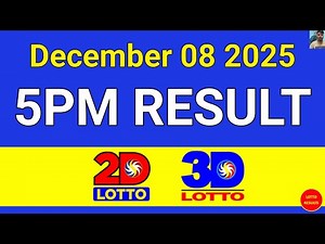 5PM Lotto Result Today December 08, 2025 | Swertres EZ2 #3Dlotto