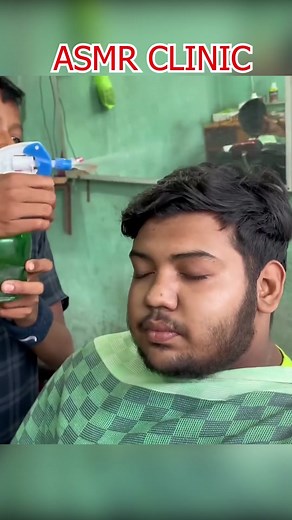 Kid Barber 💈 - Massage By Small boy . cre: Akon #asmrclinic #asmrrelax #longgervideos #indianmassage #relaxing