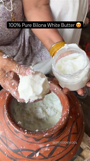 100% Pure Bilona White Butter 😍 #desighee #cow #indianstreetfood #streetfood #food #viral #butter