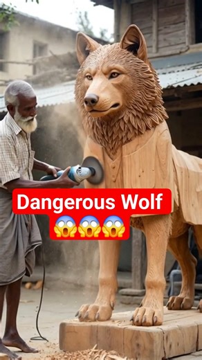 Dangerous Wolf Wooden Statue Shorts Ai Video 😱#shortsfeed #youtubeshorts #funny #shortvideos #shorts