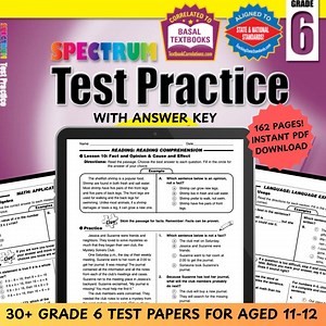 50+ Test Papers Grade 6 Spectrum Test Practice All in One ESL School Math Social Activity Book for Students With Answer Key (digital PDF) - Etsy