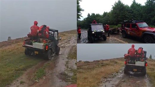 Salvamont Sibiu, misiune dificila in Muntii Cindrel. Un turist italian a fost ranit in timpul timpul unei curse de enduro. VIDEO