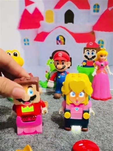 Princess Peach and Lego Mario swap their power suit #shorts #trending #funny #asmr #mario #fyp N75