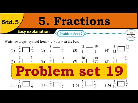 Problem set 19 | Fractions | Chapter 5 | 5th standard | Maths
