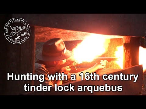 Wild boar hunting with an early 16th century tinder-lock arquebus