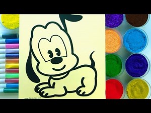 Sand Painting Coloring Disney Pluto for kids and toddlers