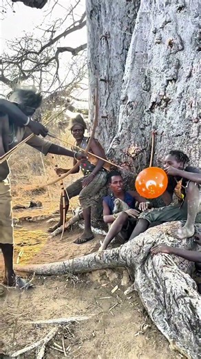 Hadza inflate balloons with arrows #hadzatribe #africa #usa #comedy #funny #india #indonesia #brazil