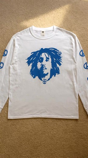 Bob Marley Long Sleeve T-Shirt in 24s Cotton Combed