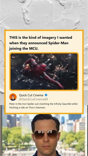 Fan-Fulfilling Imagery Spider-Man in Iron Spider Suit Infinity Gauntlet on Thors Hammer