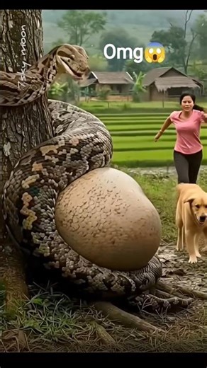 rescue dog from giant log pythhon......