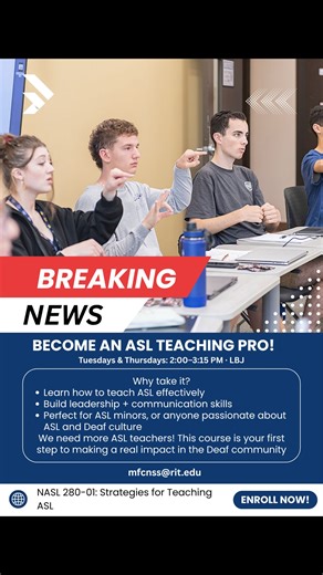 POV: That one class that ends up changing everything. #RIT #NTID #ASL #TEACHINGASL #ASLIE #DEAFHOH #DEAF #EDUCATION #SPRING Video ID: A girl with blonde hair in a blue button up stands against a counter sipping from a coffee cup. An unseen person walks up to the girl and hands her a letter. The girl unfolds the letter and the camera cuts to a view of the letter from above. The letter reads “You are the only Deaf person in this workplace. Would you like to teach ASL to your coworkers so we can co
