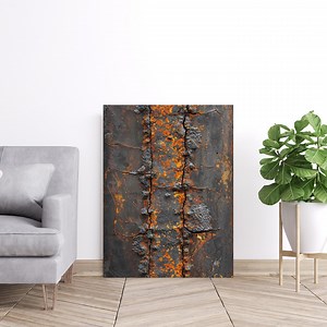 Rust Texture Wall Art | Industrial Abstract Canvas | Burnt Metal Rust Veins for Modern Loft Decor - Etsy