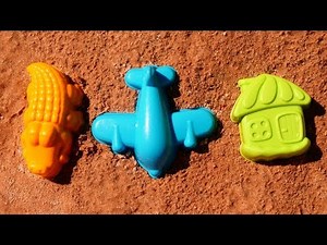 Playing with Fun Kids Toys in the Sandbox: Learn Colors with Sand Toys - Playing with Sand and Toys