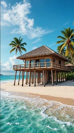 Most Beautiful Stilt House Ever! 😍 Tropical Beach Escape