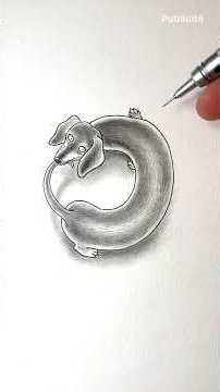 Partir d’une Saucisse pour dessiner un Teckel ! #shorts #dessin #art