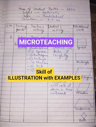 Micro teaching file | Skill of Illusion with Examples #lessonplan #microteaching #shorts #bedsem