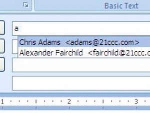 Start to Type - E-Mail addresses pop up