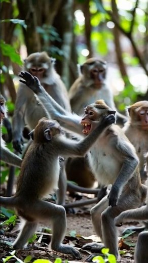 Aggressive Monkey Fight Caught on Camera