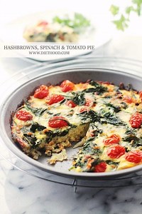 Spinach and Tomato Pie Recipe - With a Hashbrown Crust!