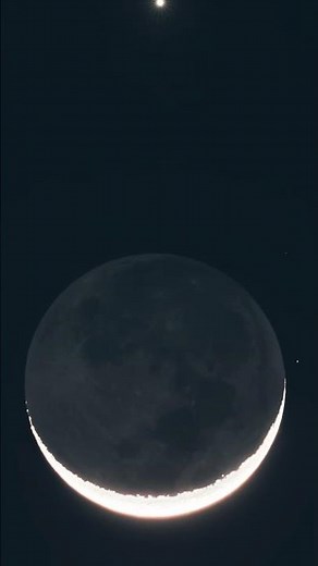 The waxing crescent Moon and planet Venus meet for a beautiful sight
