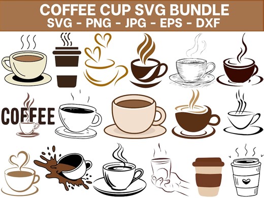 Coffee Svg Bundle, Coffee Cup Svg, Coffee Clipart, Coffee Vector, Coffee Silhouette, Cup Svg, Mug Svg, Coffee Beans Svg, Instant Download - Etsy Australia