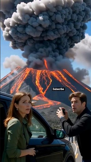 🌋😥“Daylight Mega Eruption: Mountains Exploding and Highway in Total Panic” #volcanism#shorts