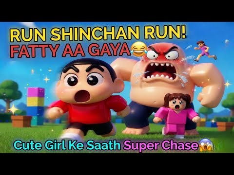 Shin-chan and Anamika playing roblox😂/// RUN FROM FATTY😂😡))
