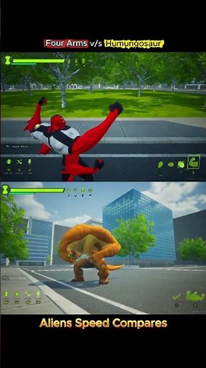 Four Arms vs Humungousaur 😱 Fastest Ben 10 Alien? Speed Test
