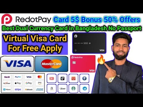 Dual currency card in Bangladesh | 5$ Bonus Redotpay virtual visa card | Master card in Bangla 2025!