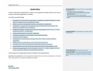 Quality Policy [ISO 9001 templates]