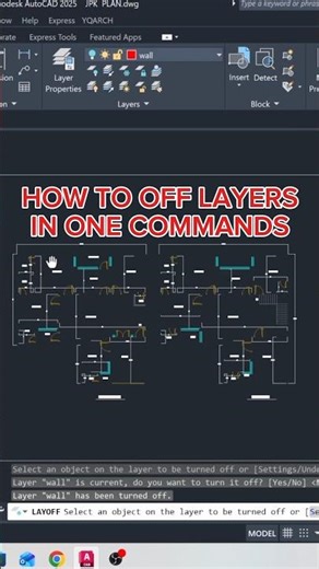 How To On/Off Layers In Autocad #autocad #ytshorts #viral #trending
