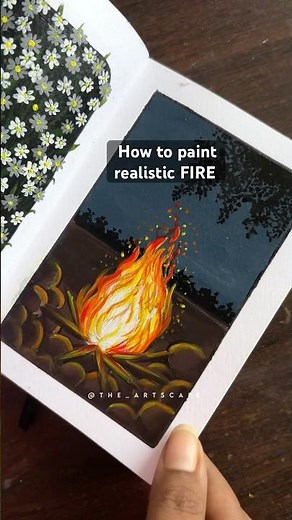 Tutorial: How to paint realistic Fire🔥 #Shorts #Trending