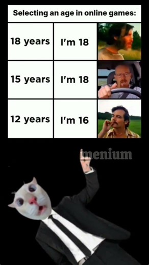 selecting an age in online game