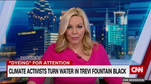 Climate activists turn water in Trevi Fountain black