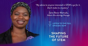 1.7K views · 60 reactions | Inspiration sparks curiosity — and with the right guidance it can result in greater things. In our podcast series ‘Shaping the Future of STEM,’ microbiologist Zaina Bawa-Mamudu talks with intern Fiona Harley about mentoring, diversity and curiosity. Listen here: https://abbo.tt/2W7KLwb | Abbott | Facebook