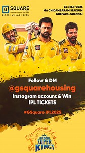 Unstoppable Cricket Fever! 🏏🔥 #GSquareIPL2025 is here to present you with the Ultimate Stadium Experience! 🎟💥 Follow and DM @gsquarehousing on Instagram for a chance to WIN FREE IPL 2025 Tickets! 🏆🎉 #GsquareIPL2025 #GameOnWithGSquare #CricketUnleashed #FollowAndWin #IPL2025 #T20Madness #WinWithGSquare #LiveTheGame | G Square Housing