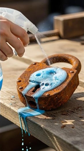 Satisfying Rust Cleaning Padlock Rusty Lock Rest #asmr #ai #shorts